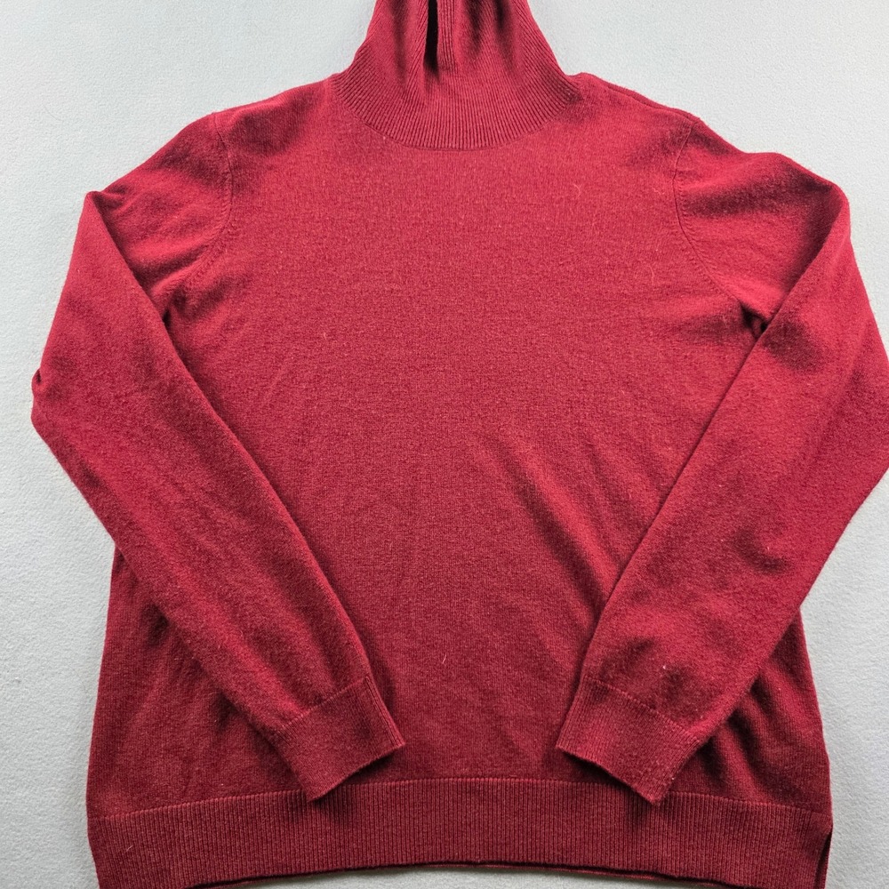Orvis‎ 100% Cashmere Turtleneck Sweater Burgundy Red Mens Large L RN 70534
